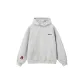White Heather Gray (Thickened and Fleece-Lined-Dark Red Flame Logo)
