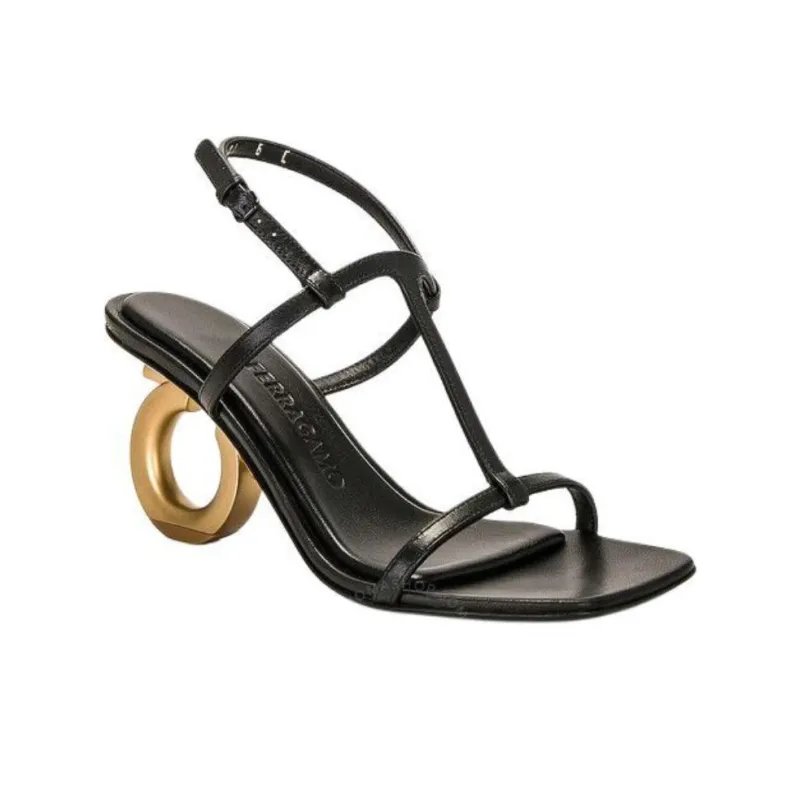 FERRAGAMO Elina Strap Sandals Women's Black-2