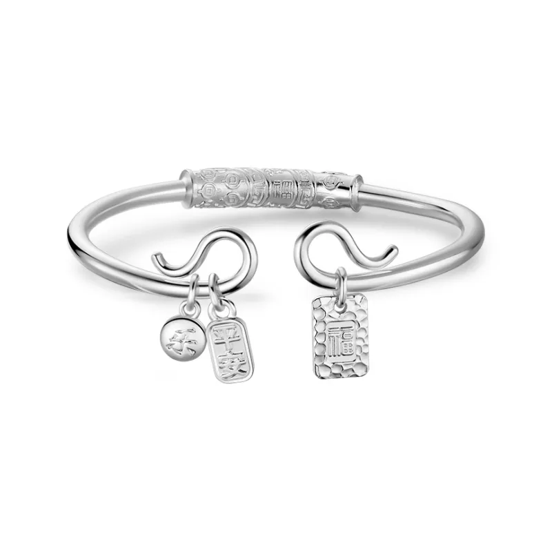 Sentimentality 9999 Pure Silver Bangles Unisex-1