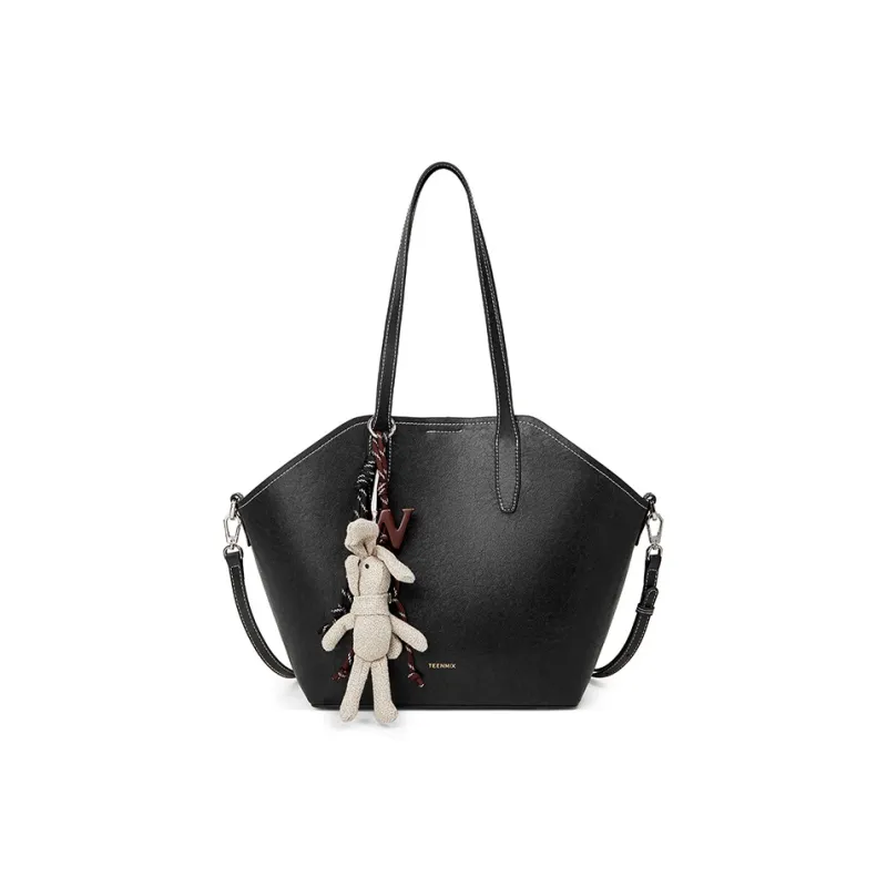 Teenmix Cow Leather Shoulder Bag, Dome Bag, Tote Bag Regular Women's Brown/Coffee/Black-13