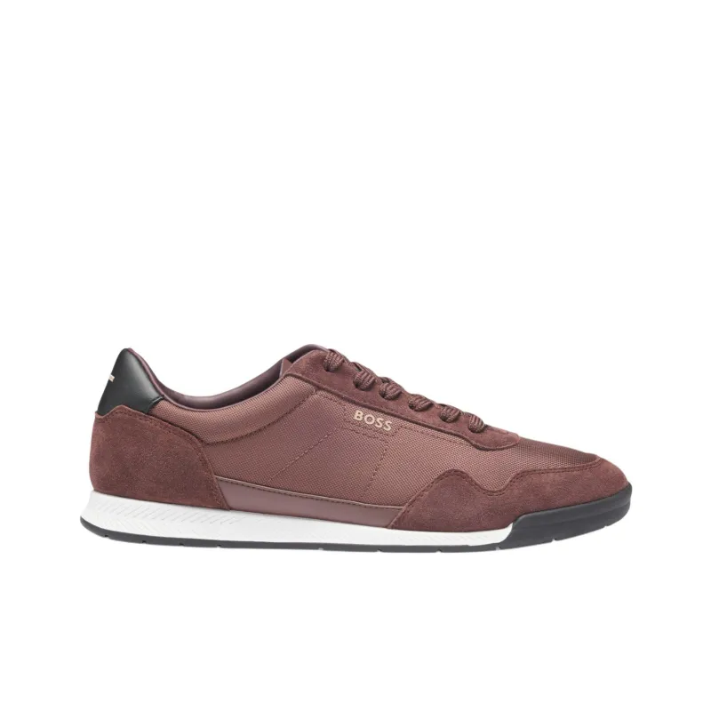 HUGO BOSS Low Top Casual Shoes Men's Burgundy-1