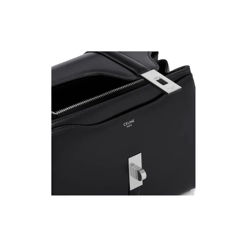 CELINE Calfskin Shoulder Bag, Crossbody Bag, Handbag Small Size Women's Black-3