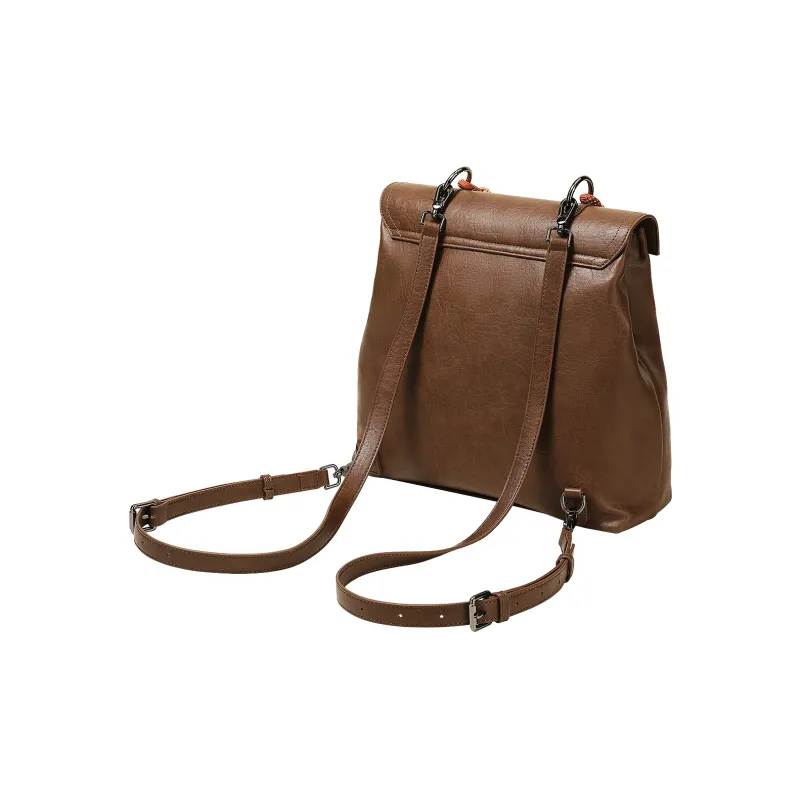 TOUTOU PU Backpack Handbag Tubas Women's American Chestnut Brown-3