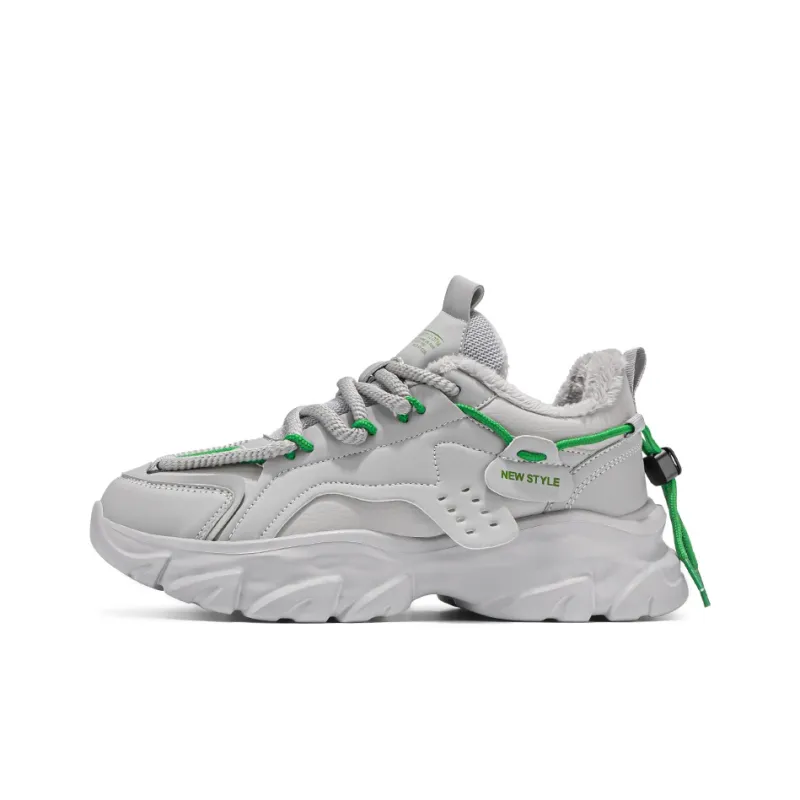 MEXICAN Anti Slip Wear Resistant Breathable Warm Coverage Low Top Chunky Sneakers Men's-6