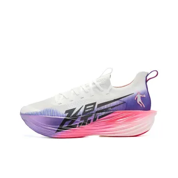 QIAODAN Flying Shadow PLAID 1.5 Running Shoes Men Low Top White Purple