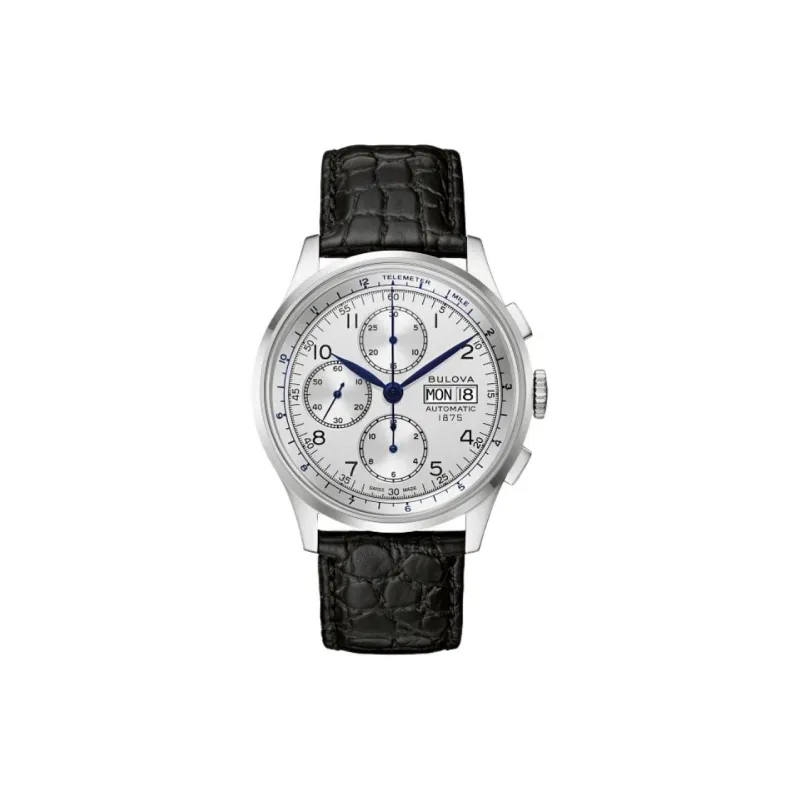 BULOVA JOSEPH Collection Wrist Watch Automatic Mechanical Movement Leather Watch Bands 45mm Silver Dial Men's Watches-0