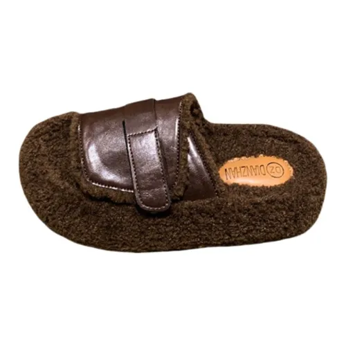 Yalu Fuzzy Slippers For Women's-Fall And Winter Hook-and-Loop Fashion Versatile Advanced Comfort At Home Home Slippers