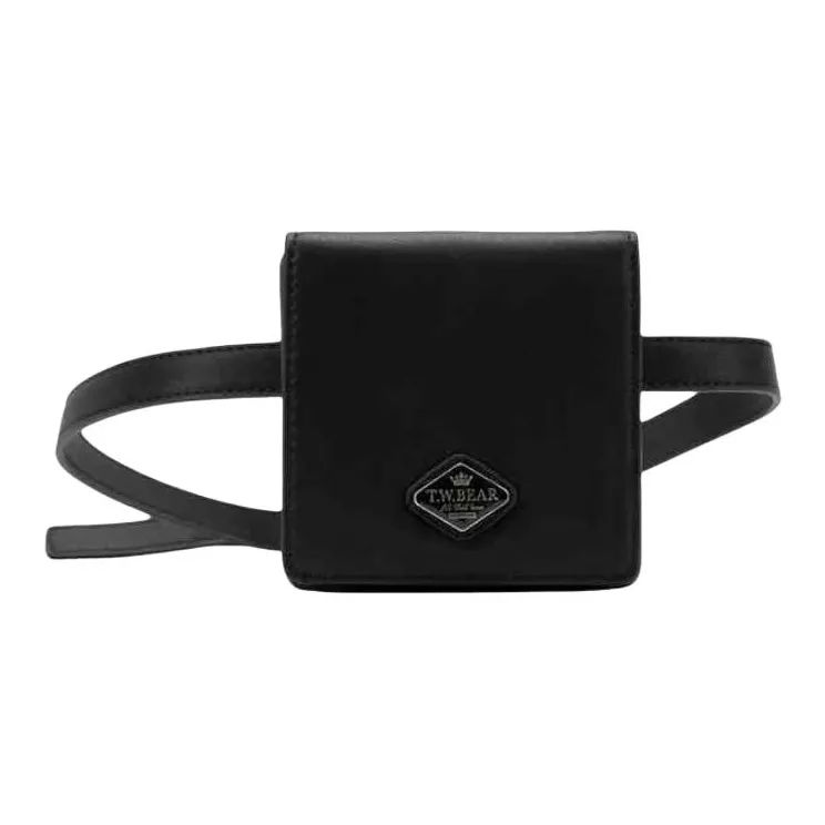 Teenie Weenie PU Crossbody Bag Shoulder Bag Medium Size Women's Black/Beige-0