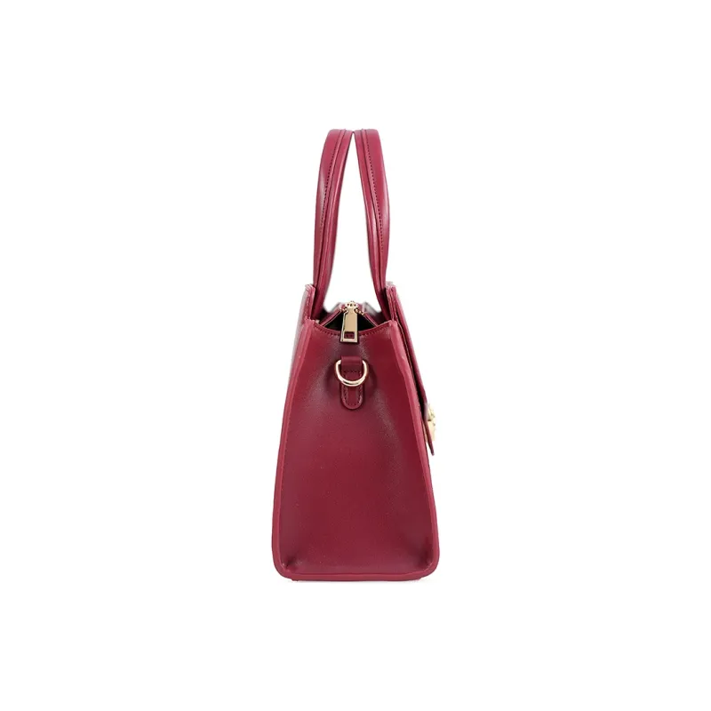 Vigno Synthetic Leather Handbag One Shoulder Crossbody Regular Women's Burgundy-3