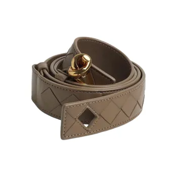 Bottega Veneta Sheepskin Calf Leather Belts Women's Light Brown Width  3CM