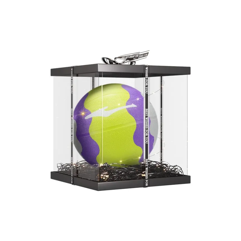Erke Rubber Basketball Green Purple Gray Size 5 Training Unisex-5