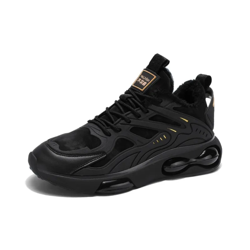 Mulinsen Slip Resistant, Abrasion Resistant, Thermal Low Top Casual Shoes Men's Black Gold-1