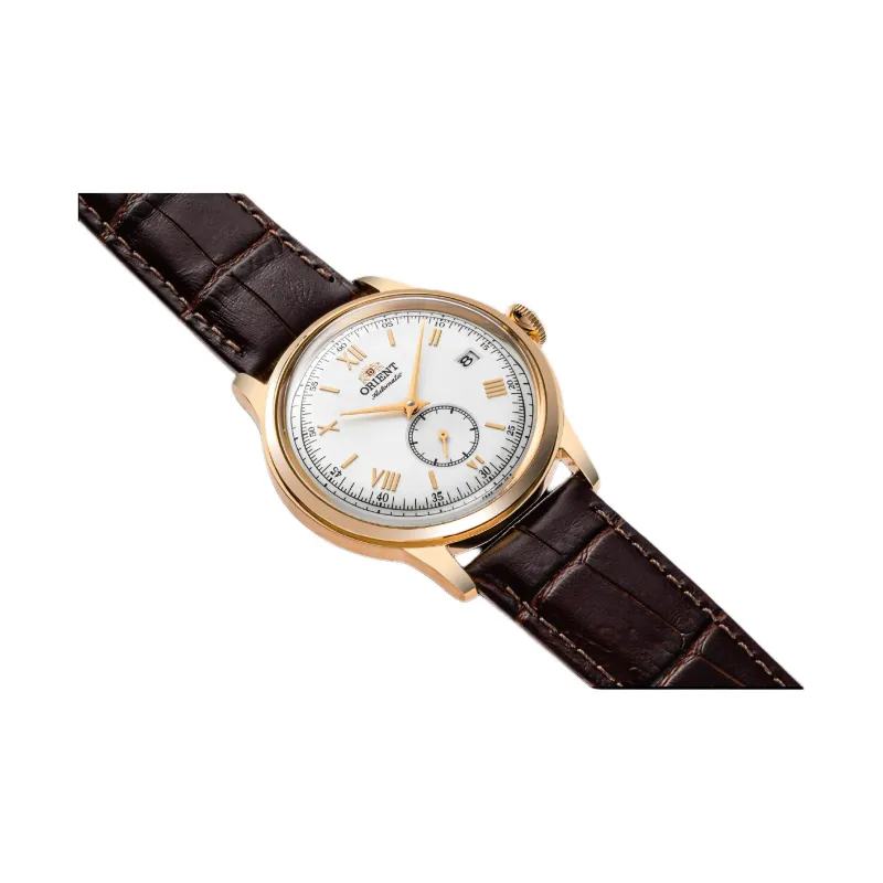 ORIENT Automatic Mechanical Movement Leather Strap Watch 38.4mm Men's Watches White Dial-2