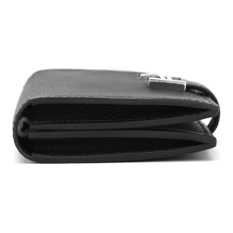 HERMES Bearn Cow Leather Wallet Women's 89 Noir Black-5