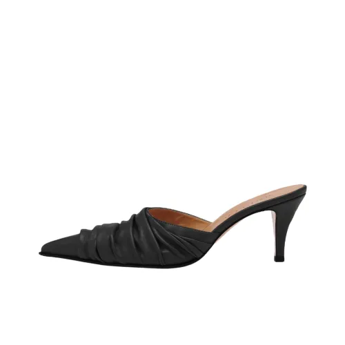 Alexander McQueen Birdee Ruched Pointed Toe Mules Women's