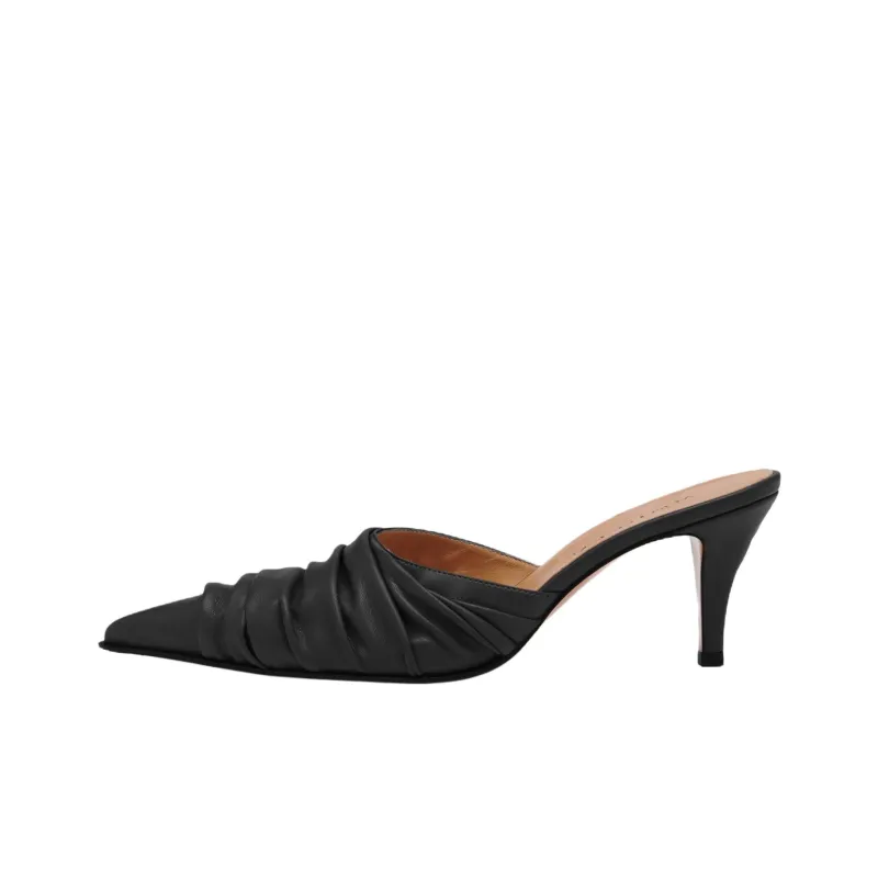 Alexander McQueen Birdee Ruched Pointed Toe Mules Women's-0