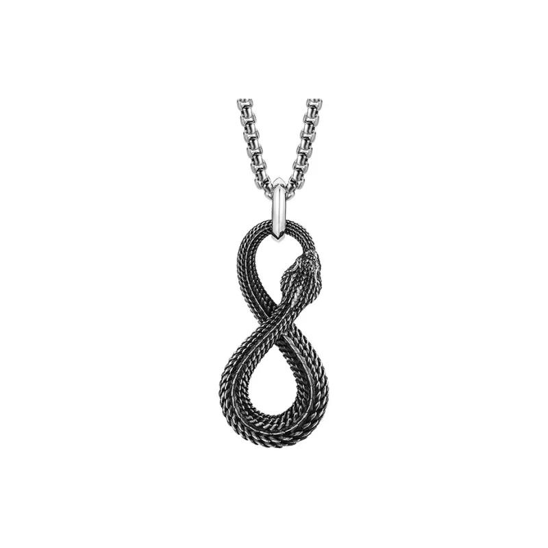 MYSH 925 Sterling Silver Necklaces Men's Black-1