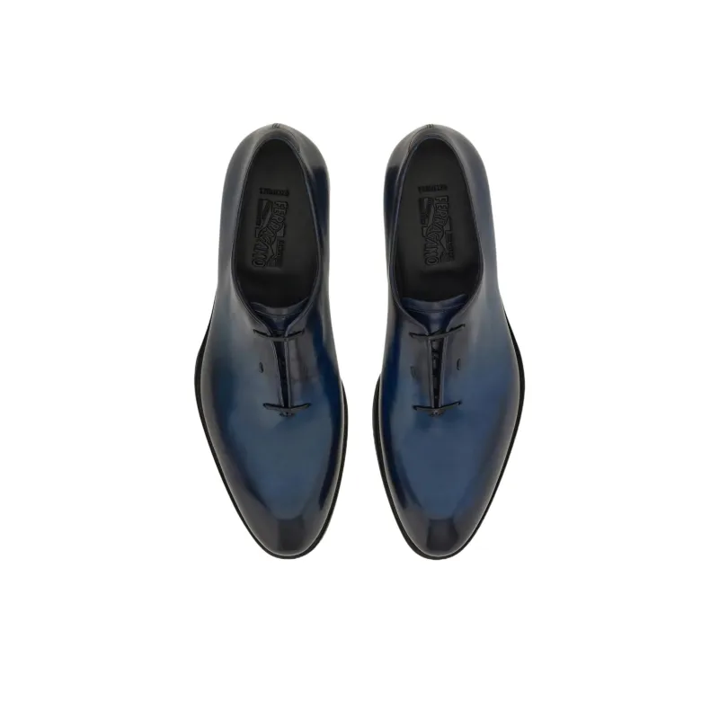 FERRAGAMO Tramezza Dress Shoes Men's Blue Black-3