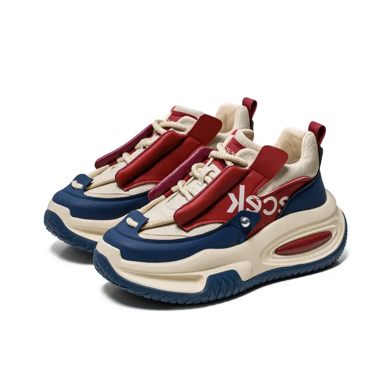YIVELOVE Anti Slip And Wear Resistant Height Increasing Low Top Chunky Sneakers Men's-2