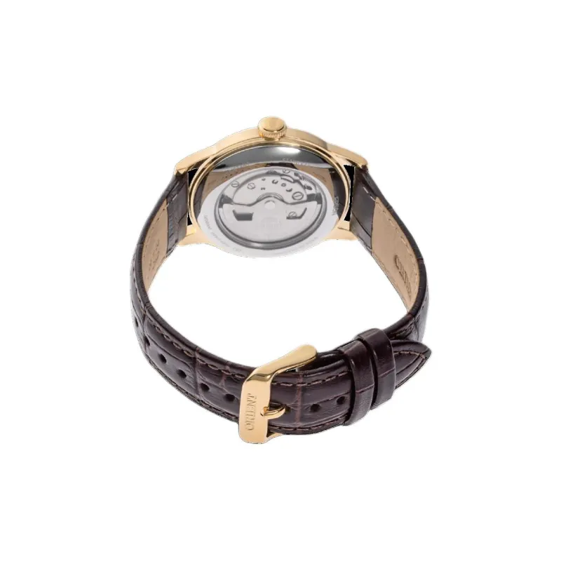 ORIENT Automatic Mechanical Movement Leather Strap Watch 38.4mm Men's Watches White Dial-1