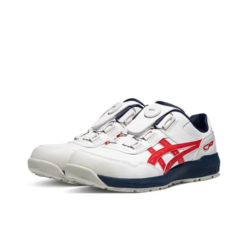 Asics Winjob CP306 Boa Anti Slip Wear Resistant Low Top Outdoor Shoes Unisex White Red-1