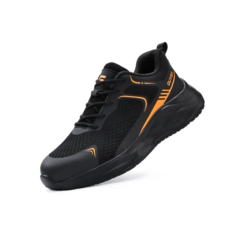 Blue Gull Shield Impact Resistant Lightweight Low Top Outdoor Shoes Unisex Black-2