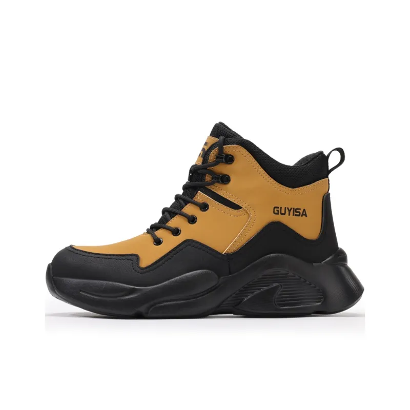 Blue Gull Shield Anti Slip And Wear Resistant Lightweight High Top Outdoor Shoes Men's Yellow Black-0