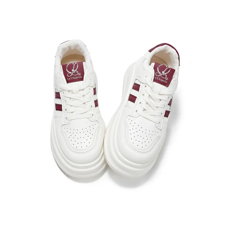 La Chapelle Wear-Resistant Height Increasing Skateboard Shoes Women's Red-2