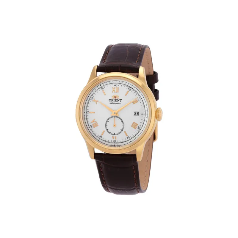 ORIENT Automatic Mechanical Movement Leather Strap Watch 38.4mm Men's Watches White Dial-0