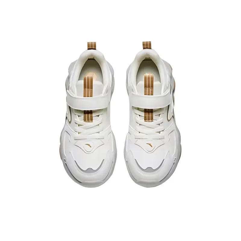 Antakids Anti Slip Wear Resistant Low Top Kids Lifestyle Shoes Ivory White/Light Brown Teenagers-2