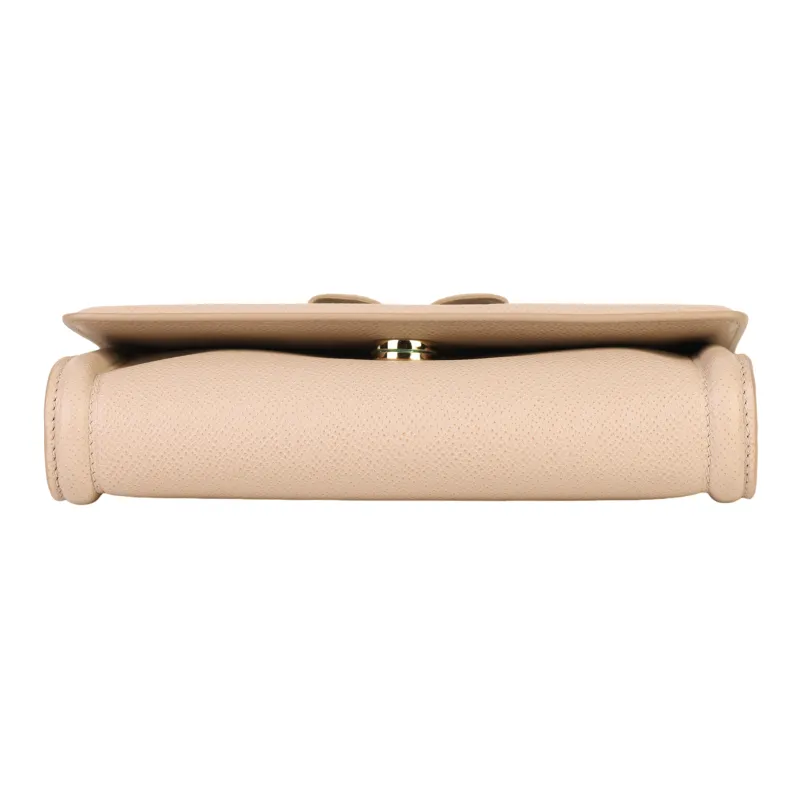 FERRAGAMO Vara Calfskin Crossbody Bag, Shoulder Bag Women's Nude-5