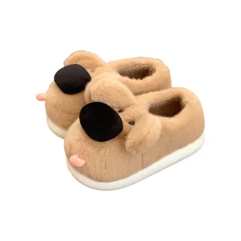 Thin Strips Cotton Slippers Unisex, Brown