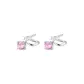 Pink Flat Clip-on Earrings, 1 Pair Eh-3322.ebA