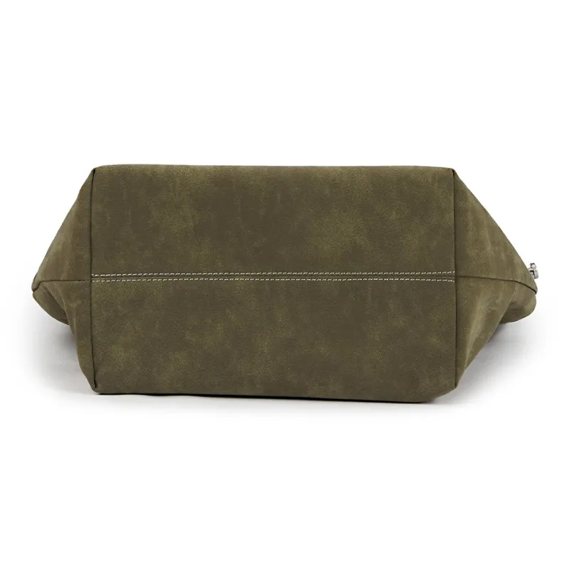 Dubaolu Synthetic Leather Crossbody Bag, Shoulder Bag Regular Large Size Women's Olive Green/Coffee-6