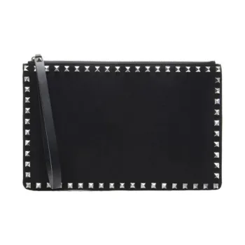 Valentino Calfskin Clutch Regular Men's Black