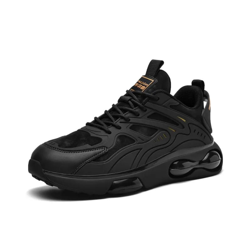Mulinsen Slip Resistant, Abrasion Resistant, Thermal Low Top Casual Shoes Men's Black Gold-8