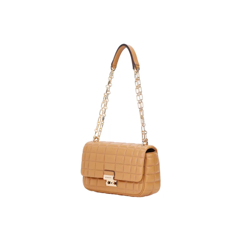 MICHAEL KORS Sheepskin Pillow Bag Handbag Shoulder Bag Large Size Women's Peanut Butter Color-2
