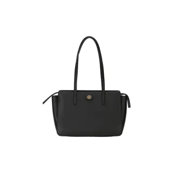 TORY BURCH Robinson Litchi Grain Leather Tote Bag Shopping Bag Shoulder Bags Women's Black