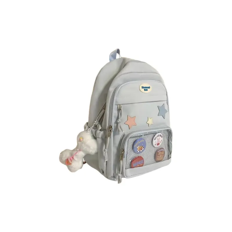 Tonlion Cotton Backpack Tubas Women's White/Blue-7