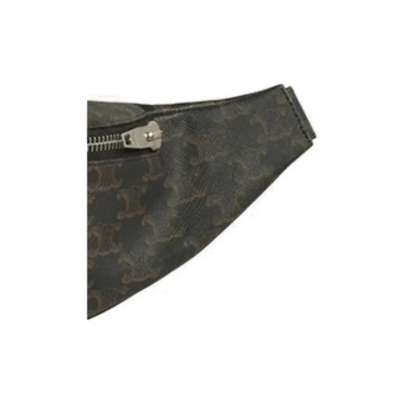 CELINE TriompheCANVAS Leather Shoulder Bag Crossbody Bag Sling Bag Fanny Pack Regular Men's Army Green-4