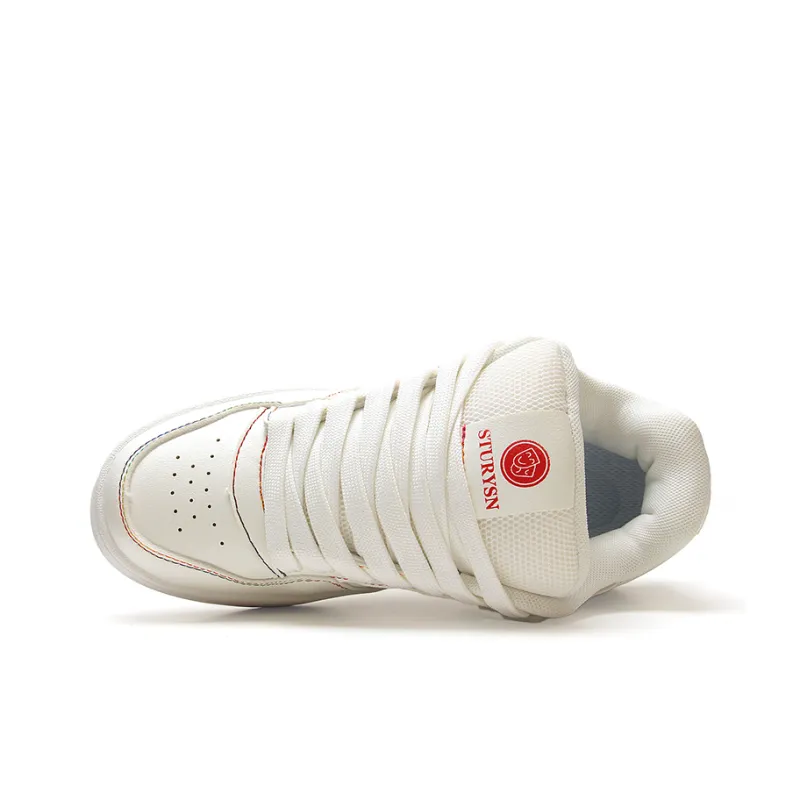 STUR YSN Wear resistant And Lightweight Low Top Skateboard Shoes Unisex White Rainbow-3