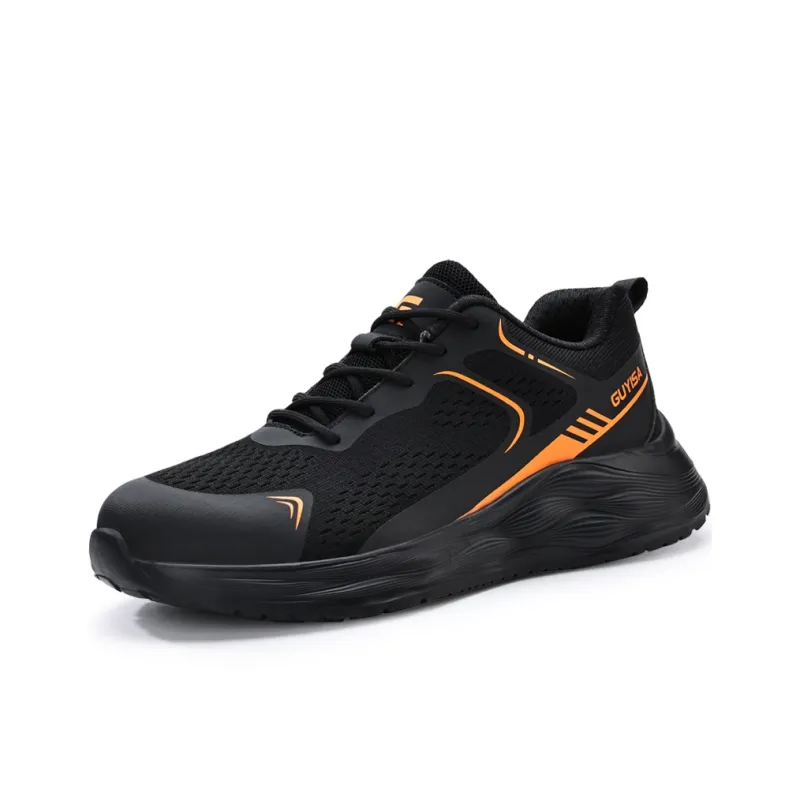 Blue Gull Shield Impact Resistant Lightweight Low Top Outdoor Shoes Unisex Black-1