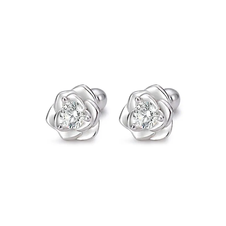 MISS TOOYA S999 Fine Silver Stud Earrings Women's-0