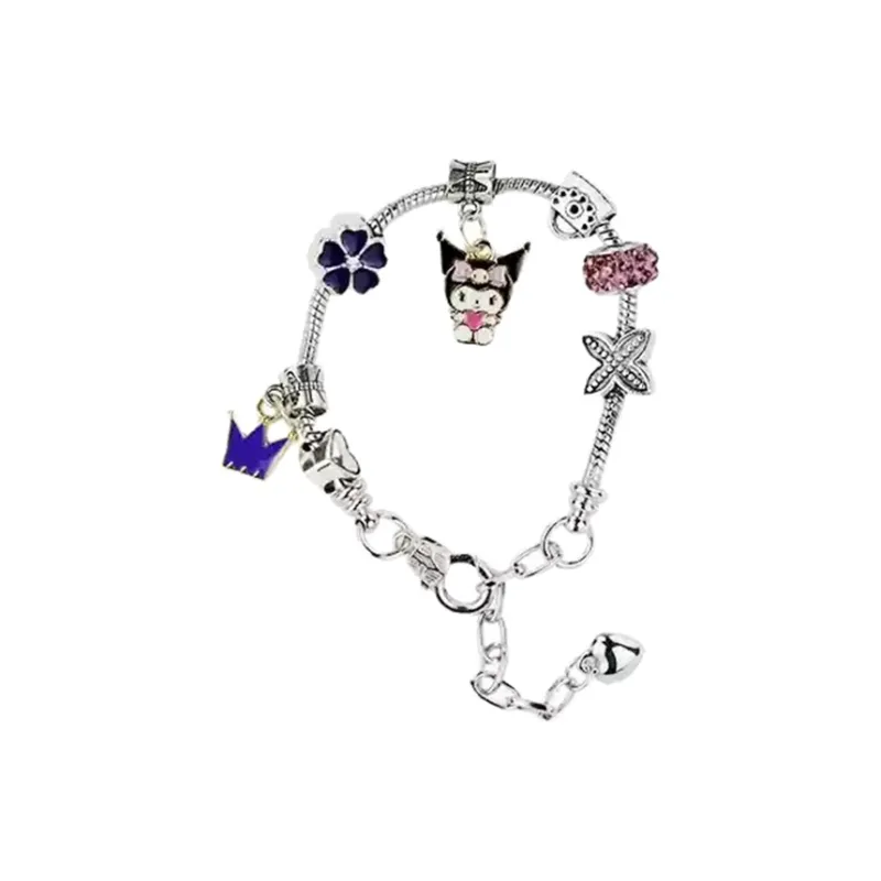 Sanrio Characters Pochacco Cinnamoroll Trendy Metal Beaded Bracelet Fashion Versatile Students Alloy Bracelet Hand Rope-2