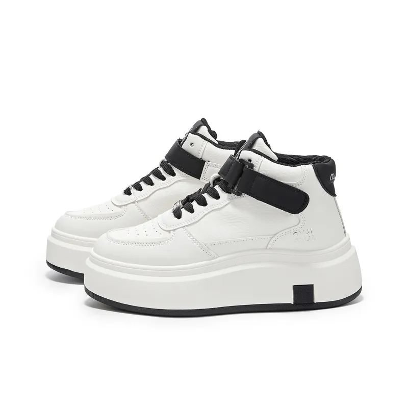 La Chapelle High Top Skateboard Shoes Women's Beige Black-2