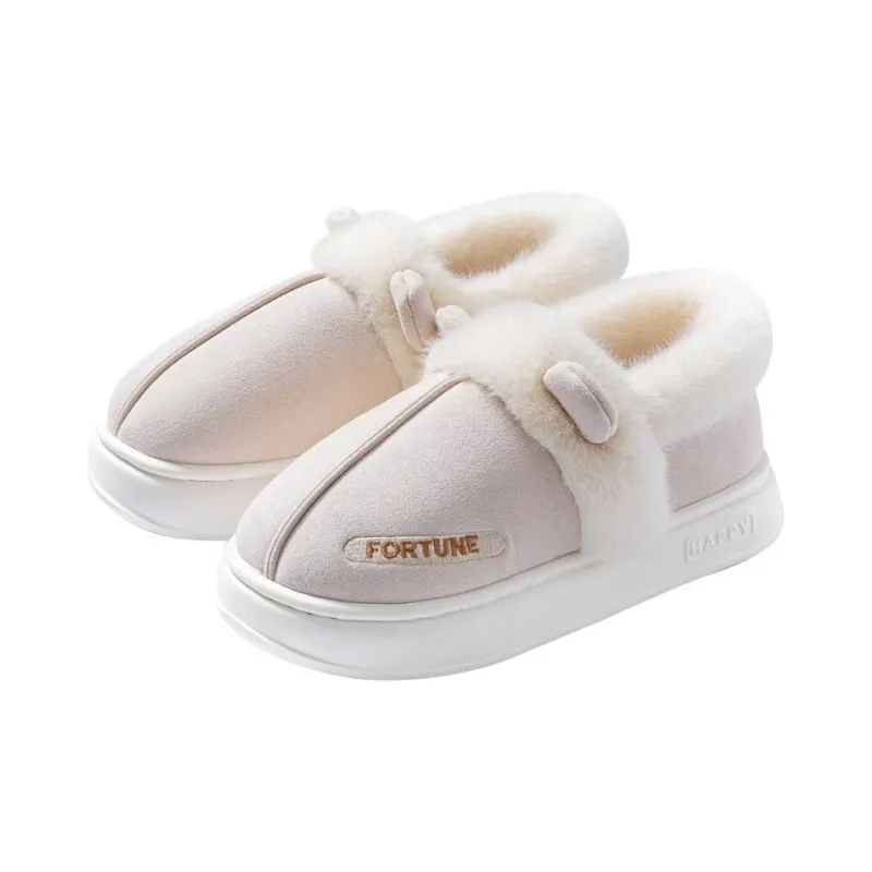 MAIMENG&XIAOTIANTUAN Fall And Winter Heel Indoor Home Platform Plush Slippers-0