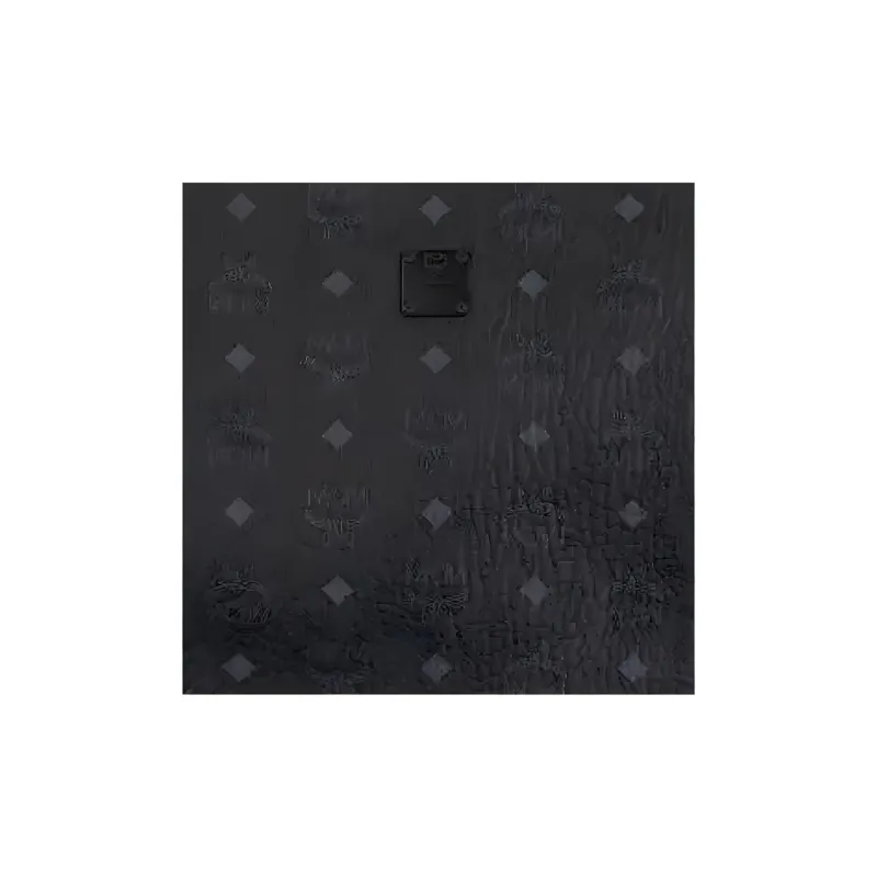 MCM Aren Canvas With Leather Wrist Clutches Medium Size Women's Black-4