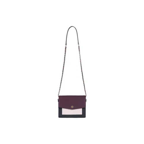 TORY BURCH Robinson Leather Envelope Bag Crossbody Bag Shoulder Bag Women's Burgundy Multicolor