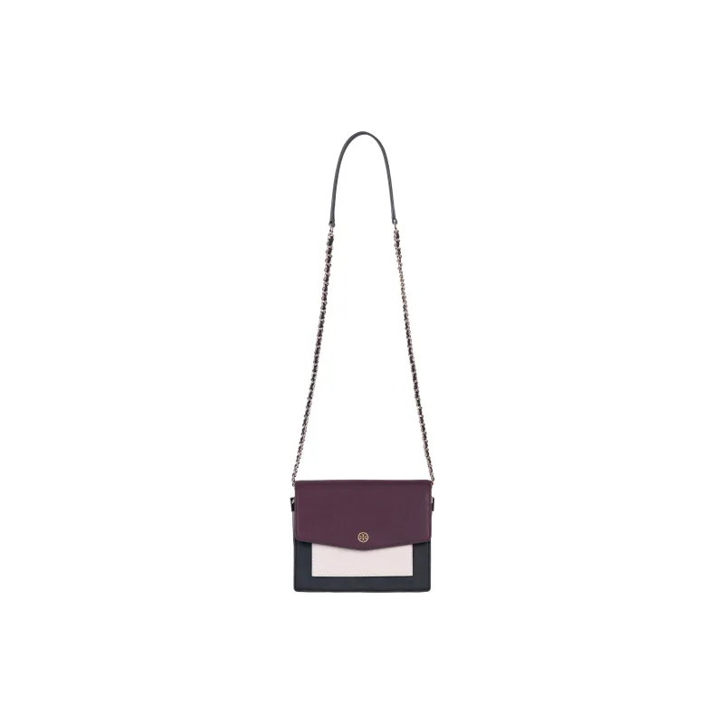TORY BURCH Robinson Leather Envelope Bag Crossbody Bag Shoulder Bag Women's Burgundy Multicolor-0