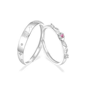 Chongqing Gold Store S999 Fine Silver/Cubic Zirconia Rings Unisex Silver White